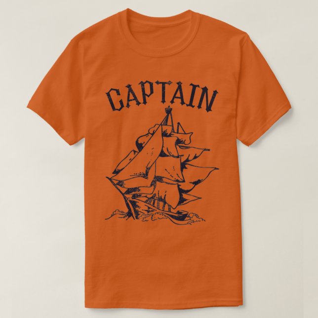 Vintager Schiffskapitän Segelschiff Mari T-Shirt (Design vorne)