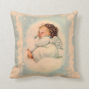 Vintager Schlafenbaby-Wächter-Engel Kissen