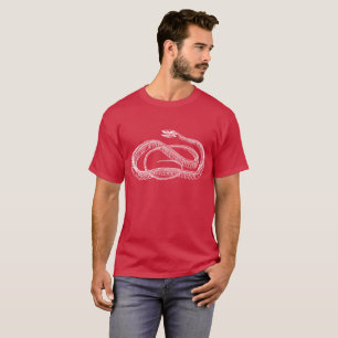 Vintager Schlangen-Skelett-T - Shirt
