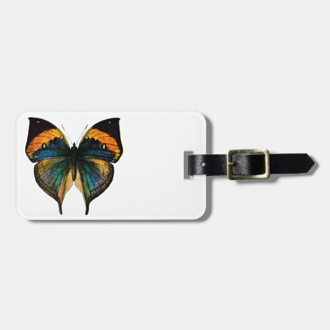 Vintager Schmetterling - 1800's antiker Gepäckanhänger (Vorderseite horizontal)