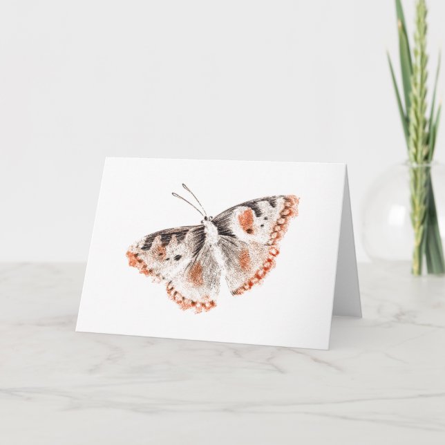Vintager Schmetterling Alte Illustration Karte (Vorderseite)