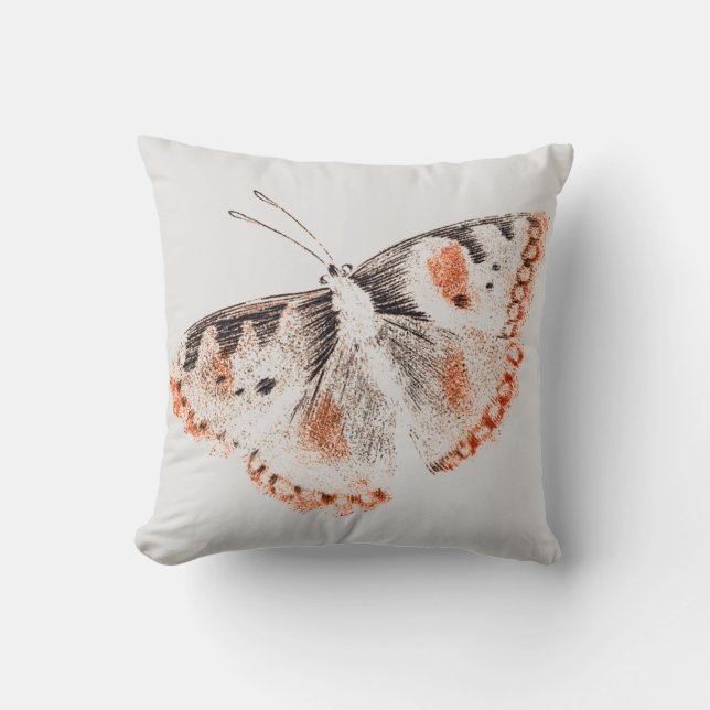 Vintager Schmetterling Alte Illustration Kissen (Vorderseite)