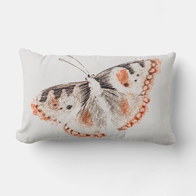Vintager Schmetterling Alte Illustration Kissen (Vorderseite)