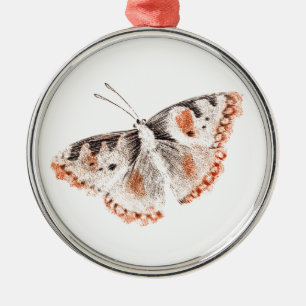 Vintager Schmetterling Alte Illustration Ornament Aus Metall