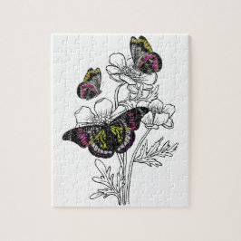 Vintager Schmetterling, ästhetische Blume