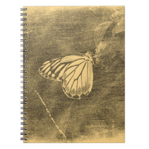 Vintager Schmetterling auf Blume 2 Notebook Notizblock