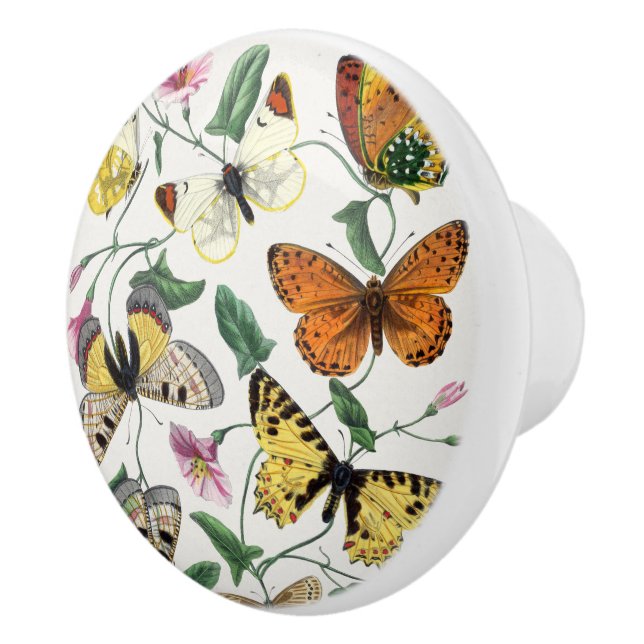 Vintager Schmetterling  Keramikknauf (Rechts)
