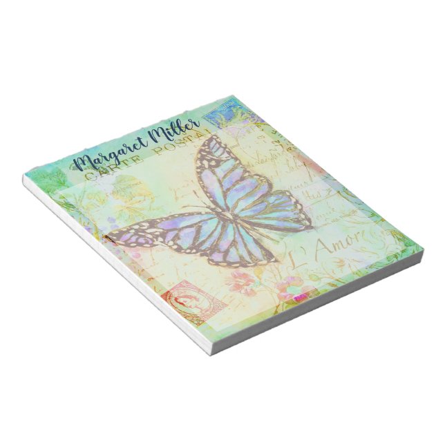 Vintager Schmetterling Notizblock (angewinkelt)