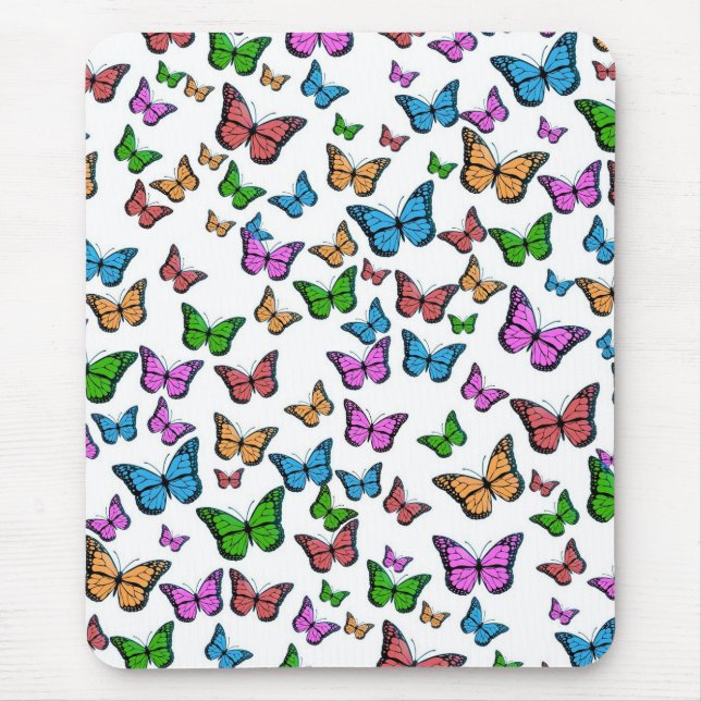 Vintager Schmetterling Papillon Alte Illustration  Mousepad (Vorne)