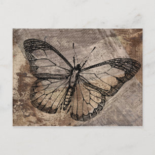 Vintager Schmetterling Postkarte