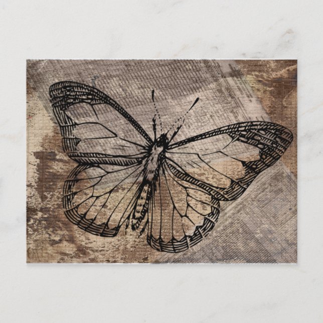 Vintager Schmetterling Postkarte (Vorderseite)
