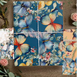 Vintager Schmetterling Schöne Dekoration Geschenkpapier Set