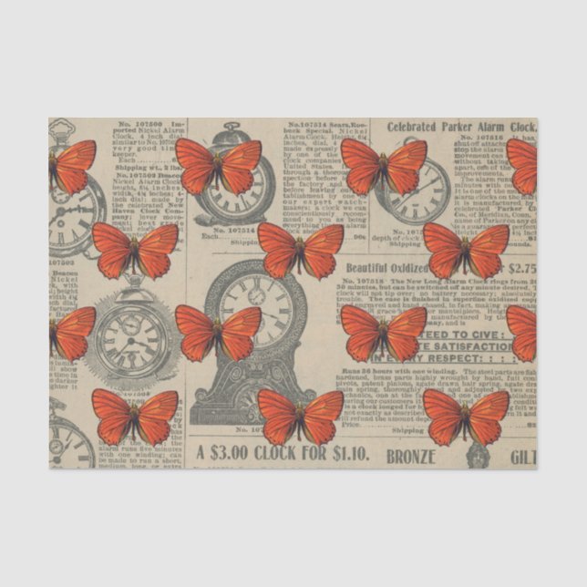 Vintager Schmetterling Seidenpapier (Vorderseite)