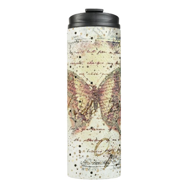 Vintager Schmetterling Thermosbecher (Vorderseite)