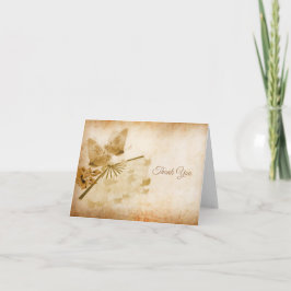 Vintager Schmetterling und Blume Dankeskarte