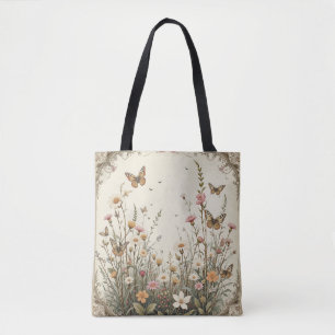 Vintager Schmetterlingsgarten Tasche