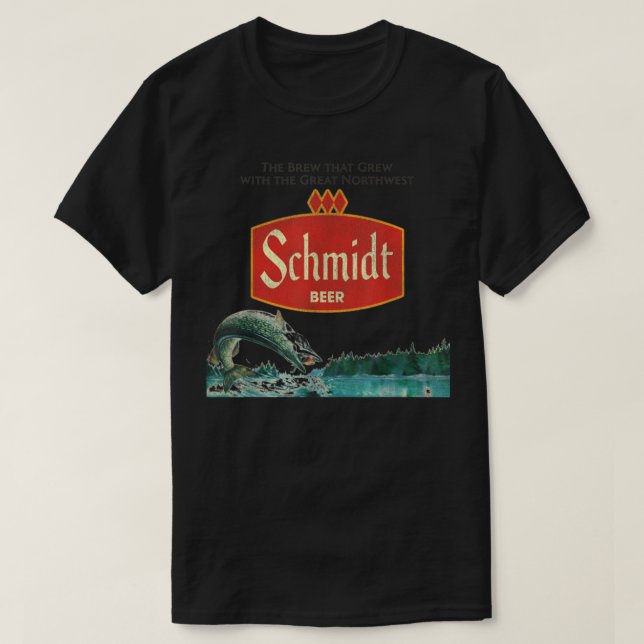 Vintager Schmidt Beer Retro Unbrauchbare Fischerei T-Shirt (Design vorne)