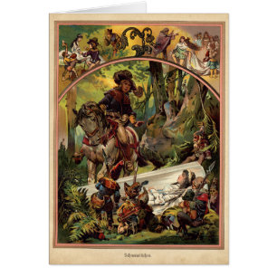 Vintager Schnee-weiße illustrierte Karte