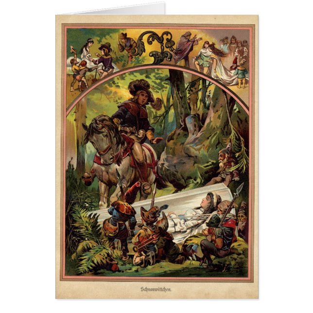 Vintager Schnee-weiße illustrierte Karte (Vorne)