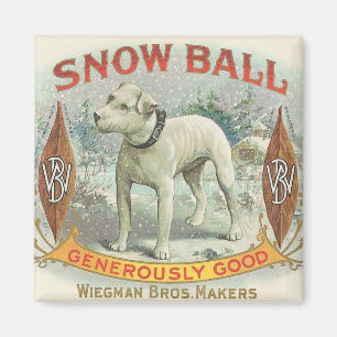 Vintager Schneeballhund Magnet