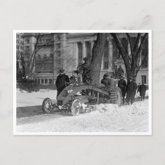 Vintager Schneefräser Postkarte