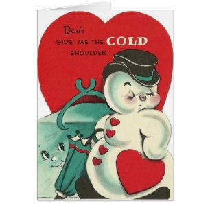 Vintager Schneemann und Eiskältewal