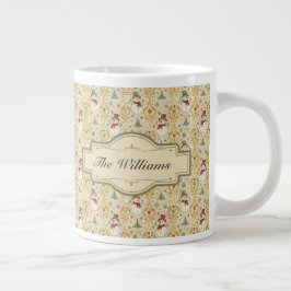 Vintager Schneemann & Weihnachtsbaum Custom Jumbo-Tasse