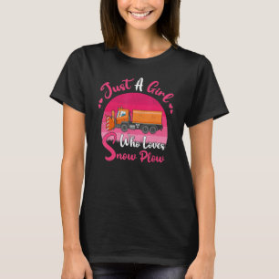 Vintager Schneepflug nur ein Mädchen, das Lieben S T-Shirt