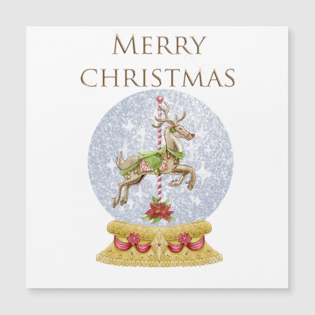 Vintager Schneeweltmagnet Magnetkarte (Vorderseite)