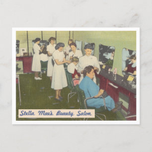 Vintager Schönheitssalon der 40er Jahre Postkarte