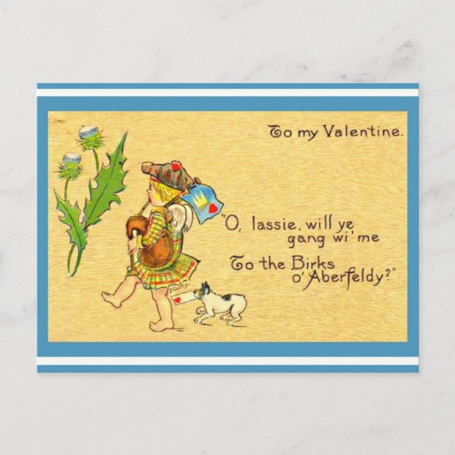 Vintager schottischer Valentine1906 Feiertagspostkarte (Vorderseite)