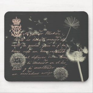 Vintager Schreibens-Löwenzahn Mousepad