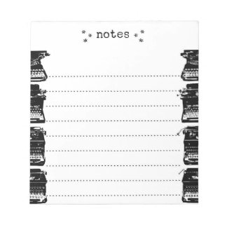 Vintager Schreibmaschinenbeschriftungstext Notizblock