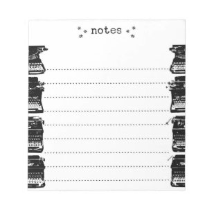 Vintager Schreibmaschinenbeschriftungstext Notizblock