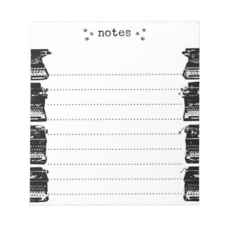 Vintager Schreibmaschinenbeschriftungstext Notizblock