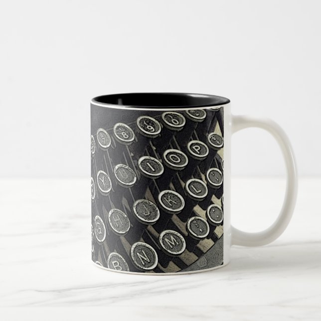 Vintager Schreibmaschinenpersonalisierter Mug Zweifarbige Tasse (Rechts)