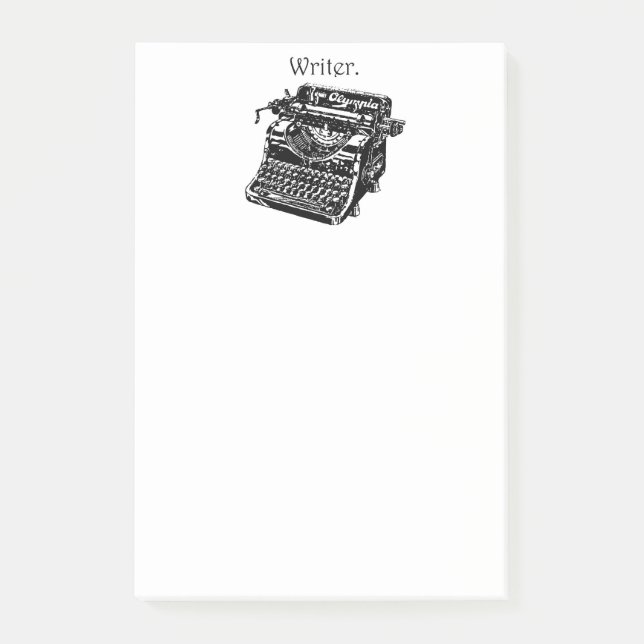 Vintager Schreibmaschinenschreibtisch, Sketch Zeic Post-it Klebezettel (Vorderseite)