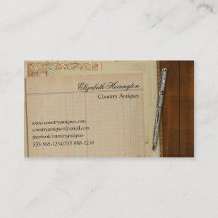 Vintager Schreibtisch mit Visitenkarte