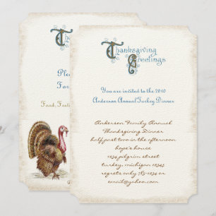Vintager Schriftart Erntedank Ernte Einladungen