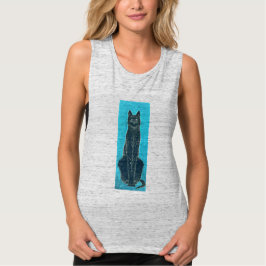 Vintager Schwarz-Katze-Look T-Shirt