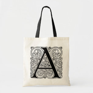 Vintager Schwarz-Weiß-Buchstabe "A" - Beutel Tragetasche