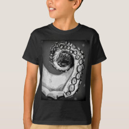 Vintager Schwarz-Weiß-Oktopus-Tentakel T-Shirt