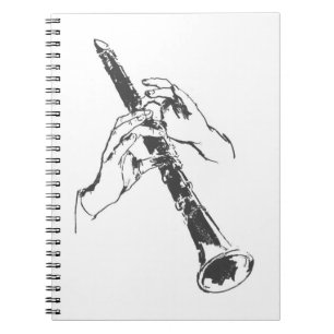 Vintager Schwarz-weißer HandClarinetBenny Goodman Notizblock