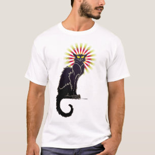 Vintager schwarze Katzen-Kabarett-T - Shirt