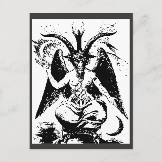 Vintager schwarzer Baphomet Postkarte (Vorderseite)