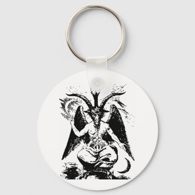 Vintager schwarzer Baphomet Schlüsselanhänger (Vorderseite)