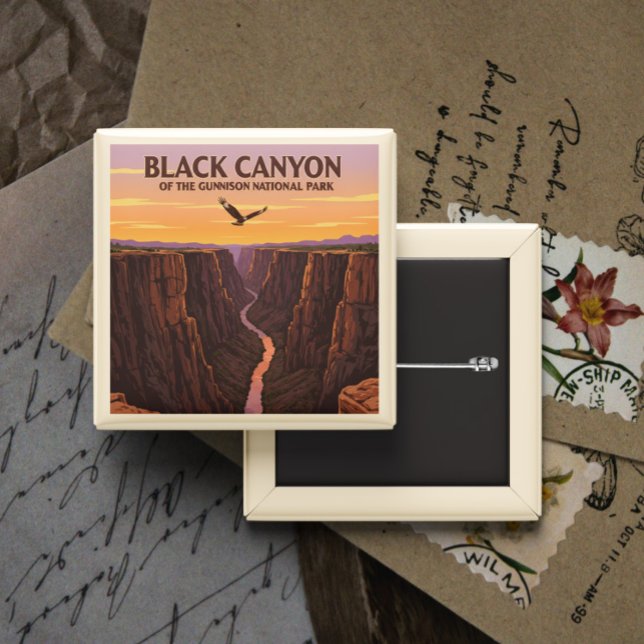 Vintager Schwarzer Canyon des Gunnison-Nationalpar Button (Von Creator hochgeladen)