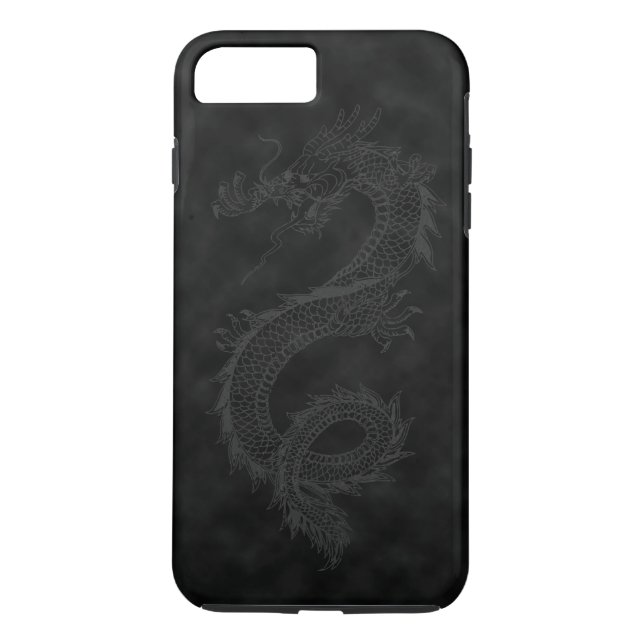 Vintager schwarzer Rauch-Drache Case-Mate iPhone Hülle (Rückseite)
