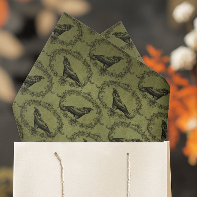 Vintager Schwarzer Schnitt Seidenpapier (Vintage Black Crow Tissue Paper for Gift Wrapping and Decoupage)