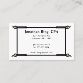Vintager Schwarzrahmen-Buchhalter Visitenkarte